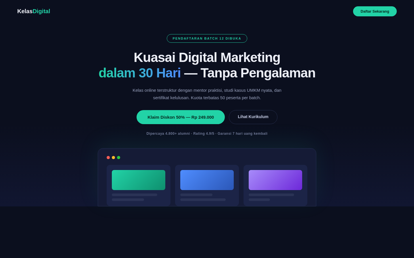 Kelas Digital — Landing Konversi Tinggi